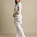 Striped Tunic with Band Collar