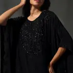 Buy Aastha Jain Black Sequins & Beads Kaftan Set For Women Available online at ScrollnShops Black / L