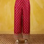 Bhumika Vaid Marigold Brocade Tunic Set - Red